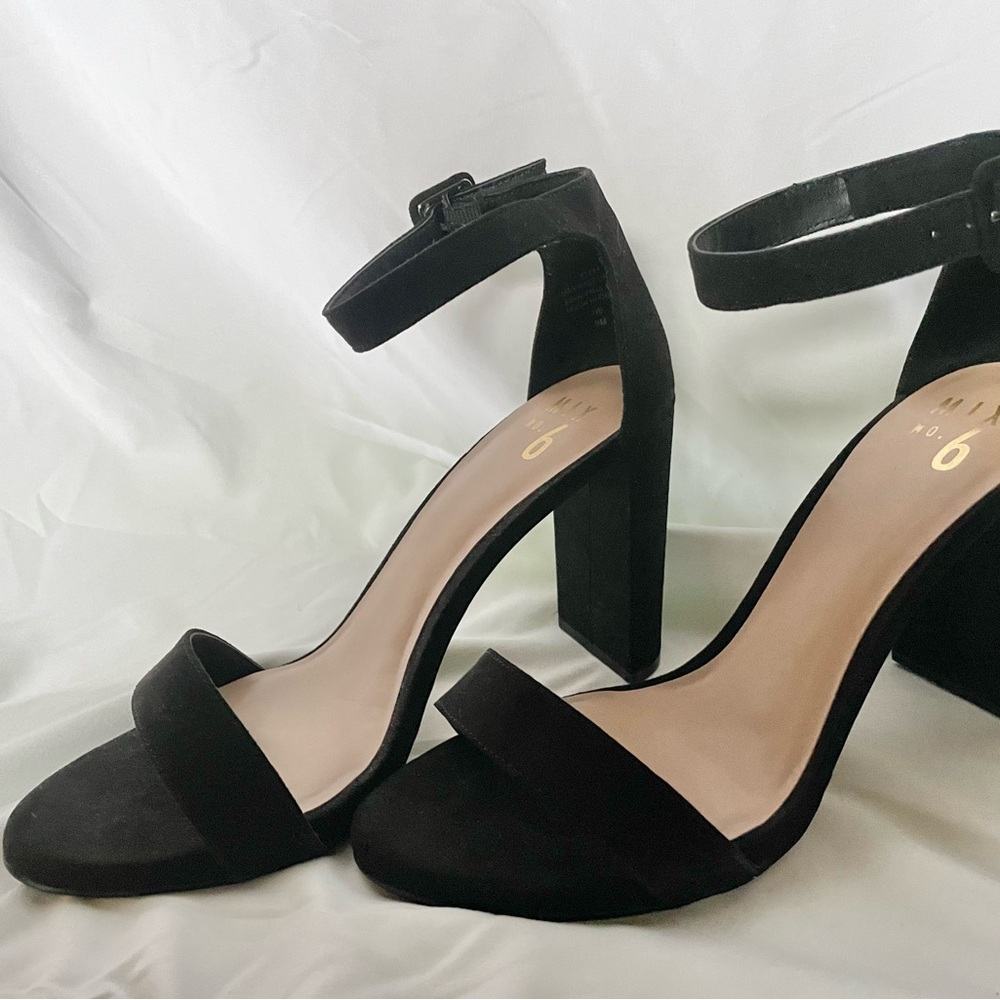 Mix No. 6 Black Block Heel Sandals